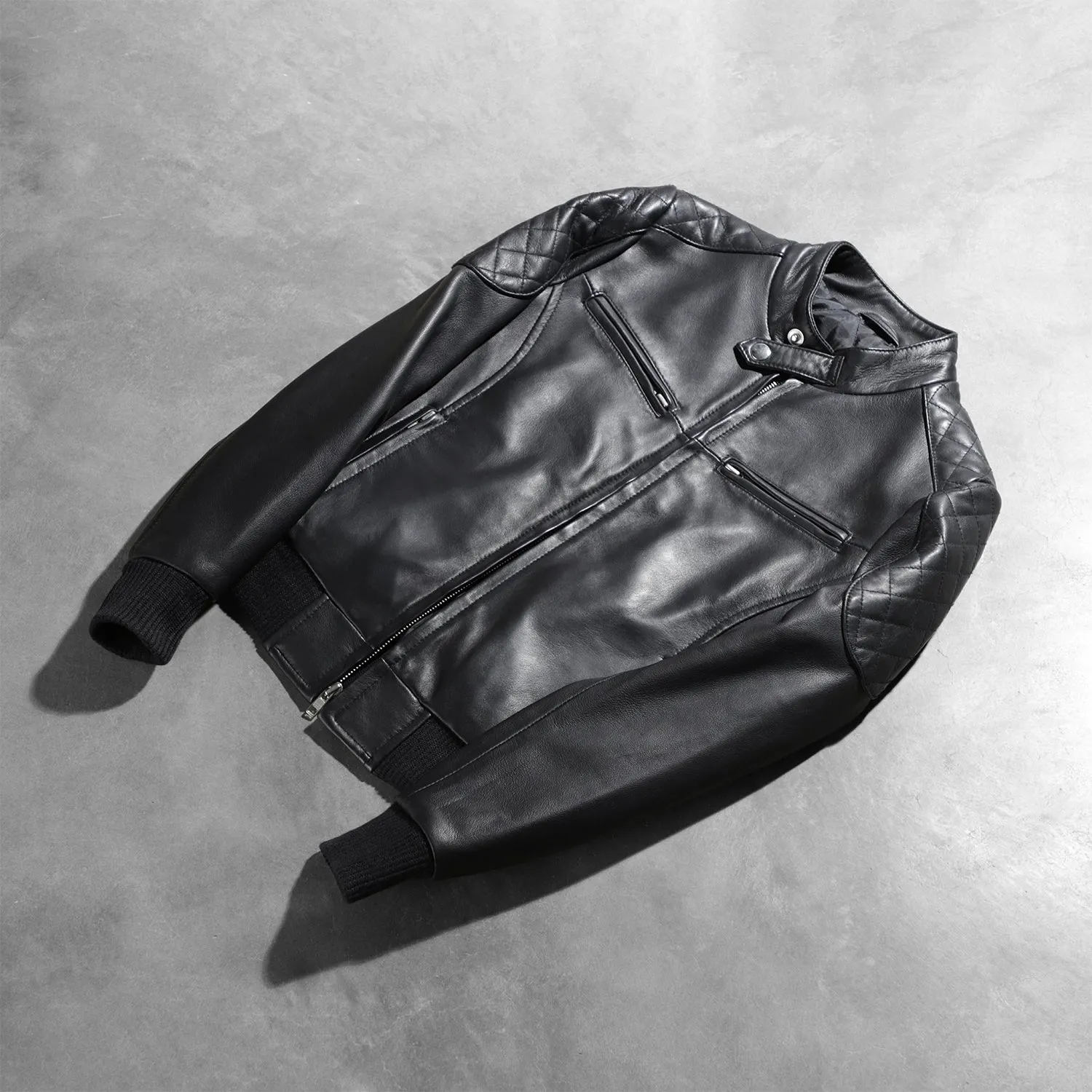 Zenna Black Leather Bomber Jacket